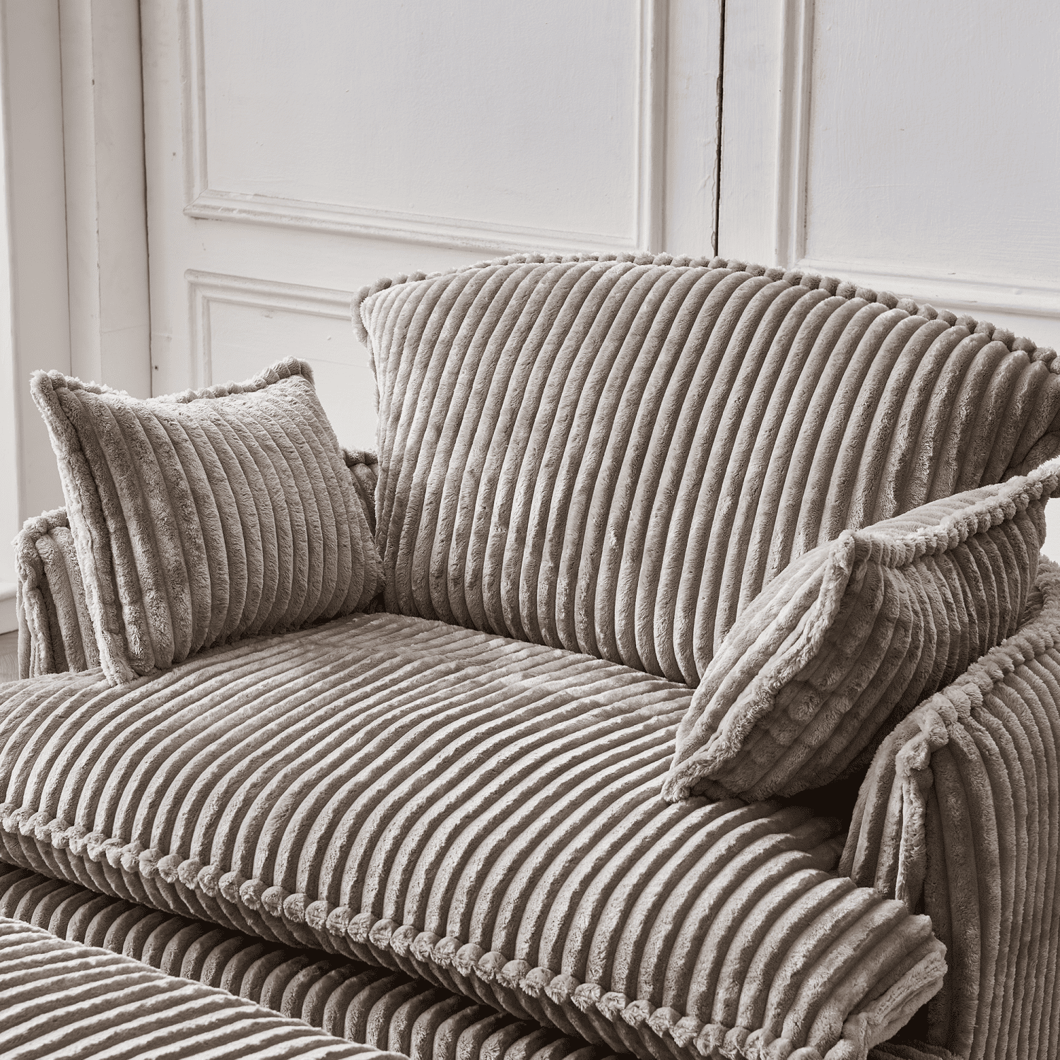 Gewnee Convertible Corduroy Armchair with Ottoman - Modern Compressed, Ideal for Small Spaces & Living Rooms