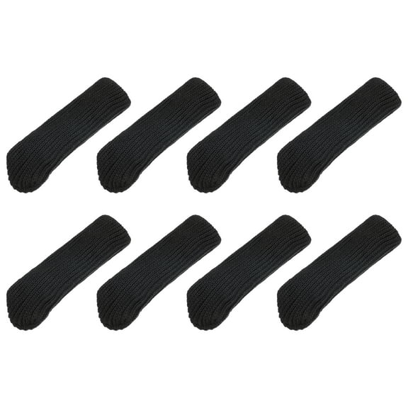 Chair Leg Socks Floor Protectors, 8pack - Knitted Furniture Sock, Table Feet Protectors for Hardwood Floors(Black)