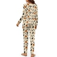 thumbnail image 5 of Tutolipy Halloween Pjs Sets for Women Cat Pumpkin Bat Printed Pajama Crewneck Sleepwear with Pockets Spider Web Printed Loungewear with Pockets, L, 5 of 7