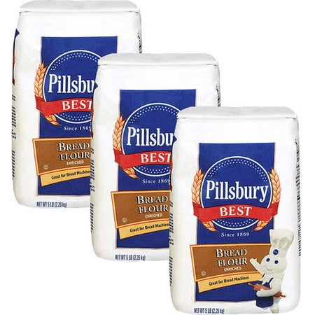 Pillsbury Bread Flour 5 lb (Pack of 3) (Best Flour For Bread Making)