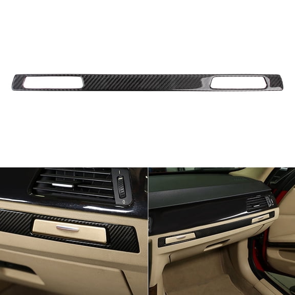 Xotic Tech 1pc Genuine Carbon Fiber Car Interior Copilot Cup Holder Strip Cover Trim Compatible with BMW 3 Series E90 E93 2005-2012