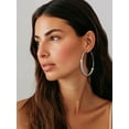 thumbnail image 3 of PROSTEEL Chunky Silver Hoop Earrings for Women 60MM X-Large Hoops Jewelry Mother's Day Christmas Birthday Graduation Day Gifts for Mom Daughter Adults, 3 of 8