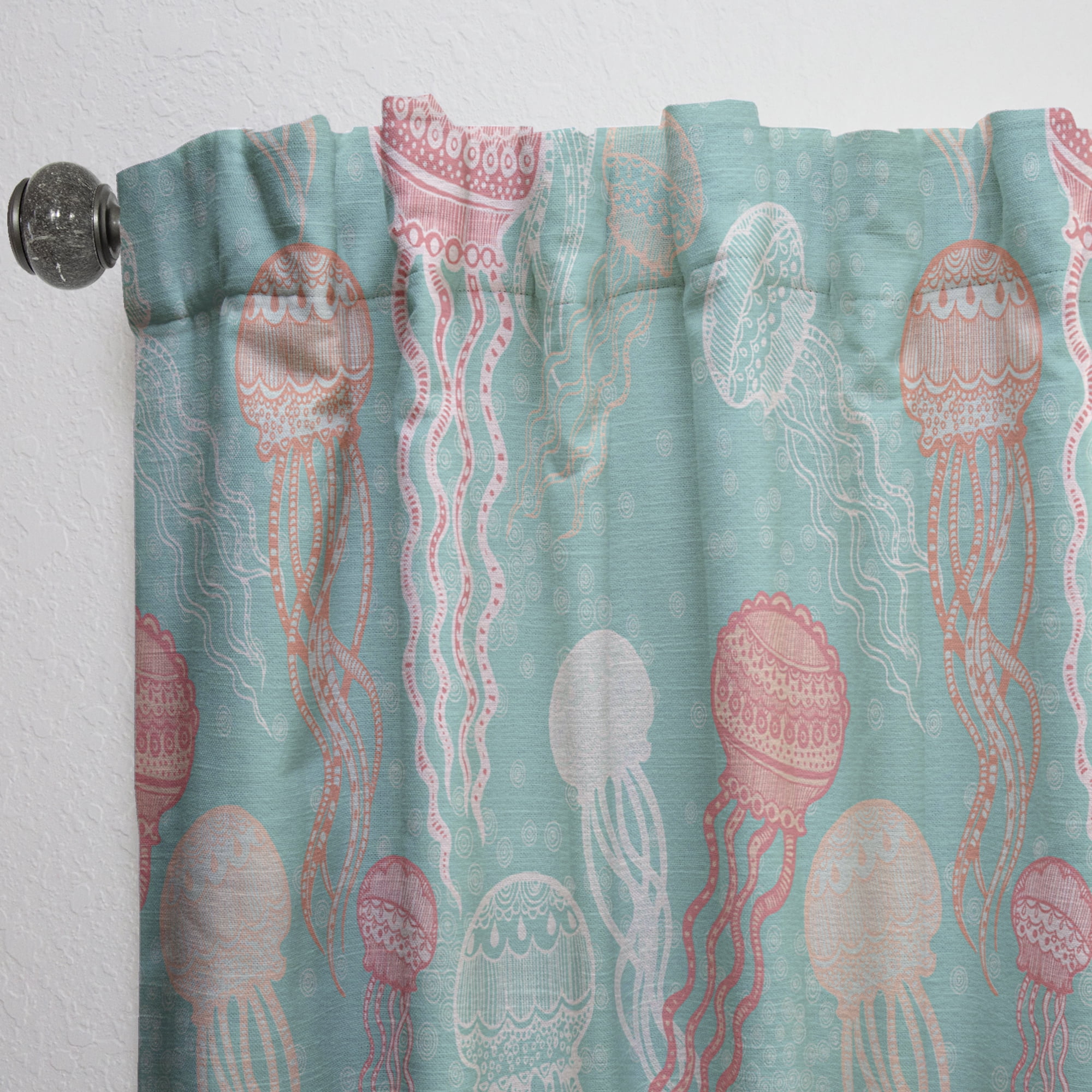 Designart 'Jellyfish Undersea Pattern' Nautical & Coastal Curtain Panel