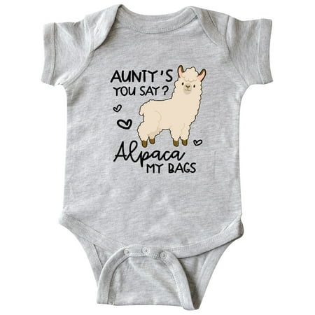 

Inktastic Aunty s You Say Alpaca My Bags Gift Baby Boy or Baby Girl Bodysuit