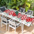 thumbnail image 2 of Valentine's Day Table Cloths for 8 Foot Rectangle Tables, Red Love Heart Eucalyptus Watercolor Patio Waterproof Elastic Fitted Tablecloths, Washable Rectangular Table Cover for Camping, 2 of 8
