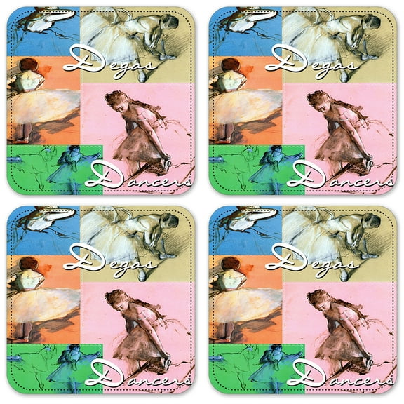 Vinyl Drink Coasters - Set of 4 - Degas Dance Collage