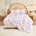 thumbnail image 1 of HITIME Juego de Sábanas Tamaño King 4 Piezas Incluye 1 Sábana Plana, 1 Ajustable & 2 Funda de Almohada, Suave Transpirable Microfibra de Poliéster, Diseño Estampado Moderno Fresco y Transpirable, 1 of 9