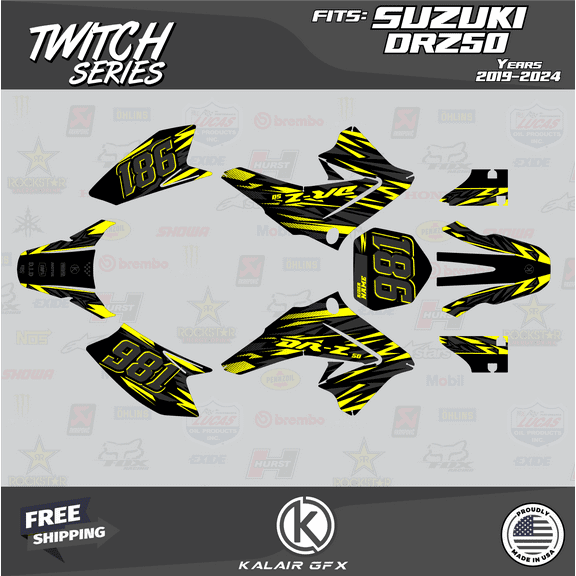 Kalair GFX Graphics Kit for Suzuki DRZ50 (2019-2024) Twitch Series