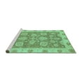 thumbnail image 2 of Ahgly Company Machine Washable Indoor Square Abstract Turquoise Blue Modern Area Rugs, 6' Square, 2 of 4