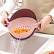 thumbnail image 1 of Juego de Cestas de Drenaje Plástico Giratorio Doble – Colador de Frutas y Verduras de Doble Capa, 11.85" Amarillo/Rosa/Azul, Colador de Cocina Multiusos con Asas para Lavado y Almacenamiento, 1 of 7