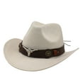thumbnail image 3 of Sombrero de vaquero para mujer y hombre, cómodo sombrero de vaquera para pesca, senderismo, fiestas temáticas. Beige, 3 of 9