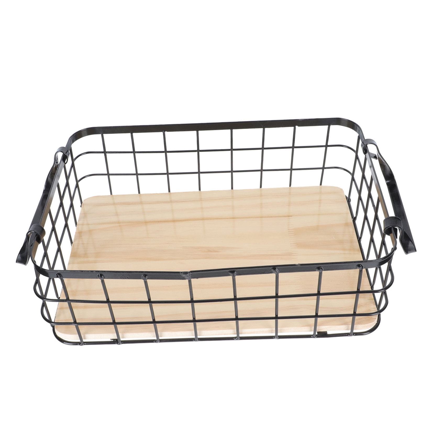 HOMEMAXS Adorable Handheld Iron Basket for Storage Strong Beautiful Black Household Container