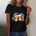 thumbnail image 1 of Brondbend Offres de Vacances Mode pour Femmes Festival de la Bière Impression Col Rond Haut à Manches Courtes Offres de Vacances, 1 of 5