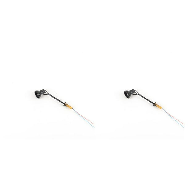 Wosthever Modelo de lámpara de vía férrea para exteriores, escala 1:87, accesorios de farola, manualidades de un solo cabezal, luz LED para parque, Tipo A Negro 2piezas Wosthever CBP440485