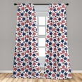 thumbnail image 5 of Ambesonne USA Curtains, Star with Flags, Pair of 28"x84", Indigo Red White, 5 of 5