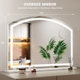 thumbnail image 4 of Swafrrt Arch Vanity Mirror with Light, 24" x 32" Arched LED Makeup Mirror with Lighted Makeup Mirror with USB Charging Port, Dimmable 3 Colors Mode, 4 of 7