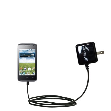 Gomadic Intelligent Compact AC Home Wall Charger suitable for the Huawei Premia - High output power with a convenient, foldable plug design - Uses Tip