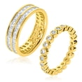 thumbnail image 1 of JeenMata Colección de Anillos de Piedra con Engaste en Bisel y Capas Elegantes Paquete Múltiple de 2 Pzas: Conjunto de Joyería de Moda, 1 of 5