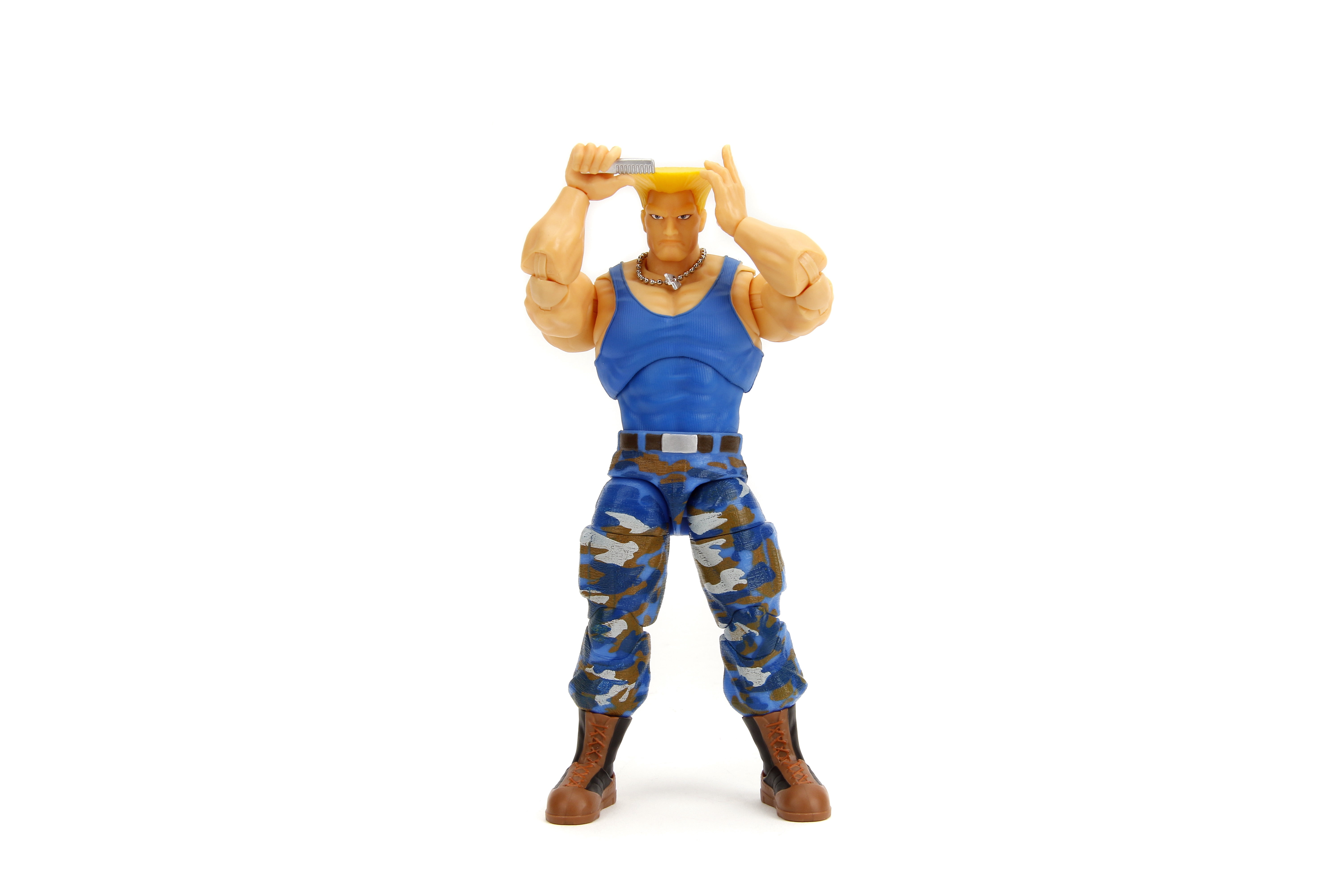 Jada Toys Street Fighter II Guile (Player 2) 1:12 Action Figure Interchangeable Heads, Hands & Accessories