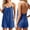 #003 Blue, variant on Linen Rompers for Women Casual Sleeveless Short Overalls Spaghetti Strap Shorts Jumpsuit with Pockets (Brick Red,S)