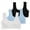 Blue+Black+White, variant on 3 Pack Girls Pads Training Bra Teenage Cami Sports Bralette Crop Tops for 28-38 Size