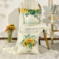 thumbnail image 5 of Watercolor Sunflower Throw Pillow Cover, 16 x 16 Inch Eucalyptus Leaves Summer Holiday Party Cushion Case for Sofa Couch Set of 4, 5 of 6