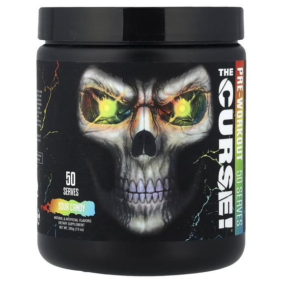 JNX Sports® The Curse Pre Workout Powder Sour Candy Pre Workout Mix for Energy and Focus, 50 Serves