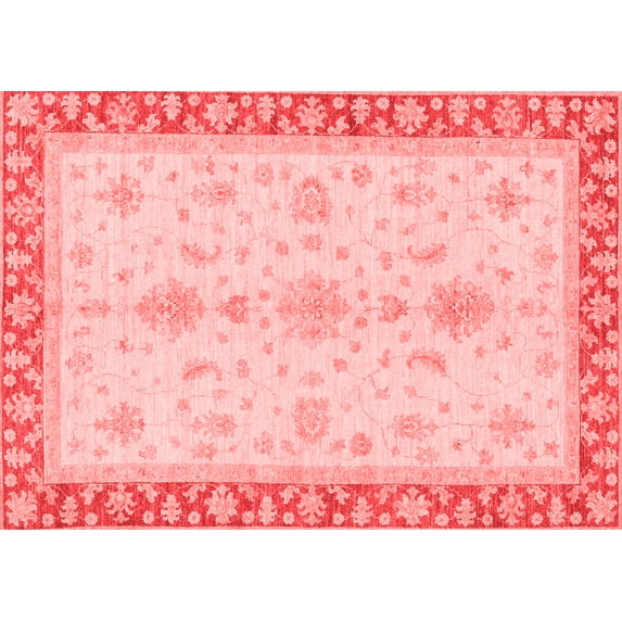 Ahgly Company Machine Washable Indoor Rectangle Oriental Red Traditional Area Rugs, 2' x 4'