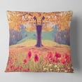 thumbnail image 2 of Designart Landscape with Poppy Flowers - Photography Throw Pillow - 18x18, 2 of 5