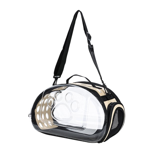 Bolsa De Transporte De Mascotas Pet Cat Travel Bolso al aire libre Cachorro transparente Cápsula Bolso de hombro (Oro S) Likrtyny Libre de BPA