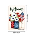 thumbnail image 4 of Jbralid Welcome Patriotic Flowers And American Flag Linen Garden Flag For Spring Summer Home Outdoor Garden Yard Door Decor 12x18 inch, 4 of 5