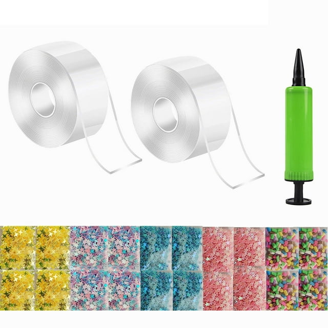 Maojin Toy Story Juguetes Kit de Burbujas con Cinta Nano, Burbuja de plástico con Cinta de Doble Cara, Globos de Burbujas súper elásticos con inflador y Paquete de 20 Rellenos de Burbujas