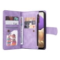 thumbnail image 2 of Allytech Wallet Case for Samsung Galaxy A32 5G 6.5-inch Phone (Not fit A32 4G) - Folio Flip Cover Kickstand Multiple Cards Holders Cash Pocket Zipper Wallet Case with Hand Wrist Shoulder Strap -Purple, 2 of 6