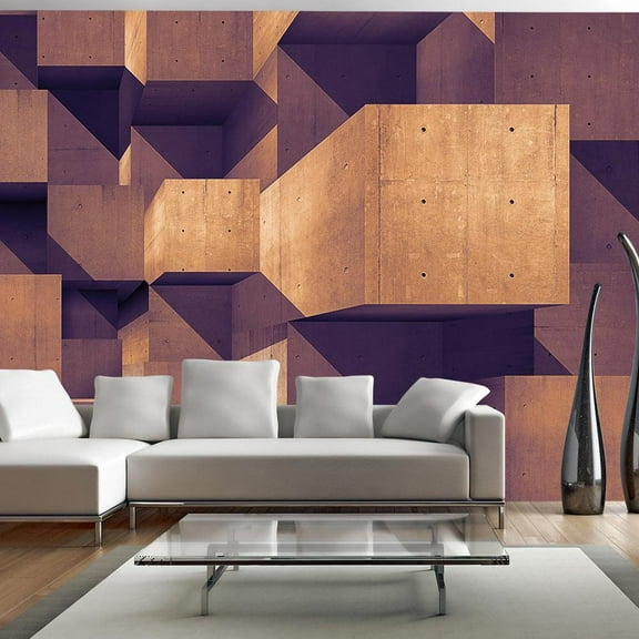 Tiptophomedecor 3D Illusion Wallpaper Wall Mural - Sunset Over The Concrete City
