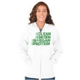 thumbnail image 3 of Clean Green Vegan Protein Healthy Unisex Fleece Graphic Zip Up Hoodie Brisco Brands 2X, 3 of 5