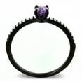 thumbnail image 3 of Womens Black Purple Ring Anillo Para Mujer Stainless Steel Ring with AAA Grade CZ in Amethyst Calabria, 3 of 4