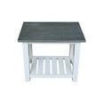 thumbnail image 5 of Surrey Solid Wood Side Table with Shelf in White/Heather Gray, 5 of 5