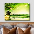 thumbnail image 3 of wall26 Canvas Print Wall Art Zen Green Bamboo Daisy Flower Massage Stone Spa Jungle Nature Wilderness Photography Realism Landscape Colorful Multicolor for Living Room, Bedroom, Bathroom - 24"x3, 3 of 5