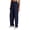 Navy, variant on Active Women's Full Length Stretch Knit Trouser Pants with Elastic Back