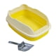 thumbnail image 2 of Caja de arena abierta para gatos, bandeja para arena a prueba de salpicaduras, con borde alto amarillo, 2 of 9