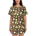 thumbnail image 1 of Fotbe Fruits Conjunto de Pijama Estampado para Mujer, 2 Piezas, Ropa de Dormir con Camiseta de Manga Corta y Shorts Suaves-Medium, 1 of 6