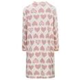 thumbnail image 6 of Puliio Women's Robes Warm Plush Valentine's Day Heart Print Button Down Bathrobe Soft Flannel Comfortable Home Wear Housecoats,Size S, 6 of 9