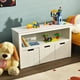 thumbnail image 2 of Costway Armario con 3 cajones, estante de madera con ruedas y cubos para juguetes de los niños, amplio espacio, organizador duradero para salón/dormitorio/cuarto de los niños, blanco, 2 of 5