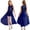 A Navy Blue, variant on renvena Kids Girls Junior Bridesmaid Chiffon Wedding Birthday Party Long Gown Dress 6-16 Light Blue 10