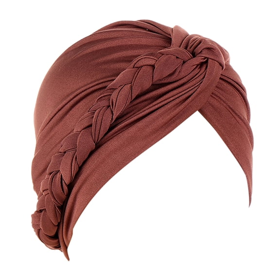 Womens Baseball Caps Wide Brim Sun Hats For Women UV Protection Braid Turban Hair Bonnet Head Scarf Wrap Cover Brown