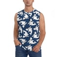 thumbnail image 2 of Lsque Shark Print Men's Cotton Blend Sleeveless Muscle Shirts (S-3XL)- Moisture Wicking, Odor Protection, UPF 30+,3X-Large, 2 of 8