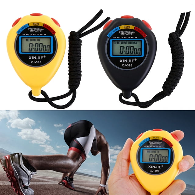Nsxcdh Digital Handheld Lcd Chronograph Sports Stopwatch Timer Alarm Hourly Chime Plastic 3.15x2.52x0.79in Multi Function Convenient for Running Training Home Home Indoor Sports for women man Gift