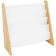 thumbnail image 7 of Humble Crew 4-Tier Kids Bookshelf, Natural Wood/White - Premium Book Shelf for Kids Rooms with Four Deep Pockets - Toddler Sling Book Rack with Deep Sleeves, Nursery Bookcase Organizer, 7 of 7