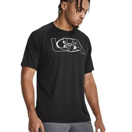 Under Armour Men's UA Velocity 2.0 Graphic Short Sleeve T-Shirt, Black, Large