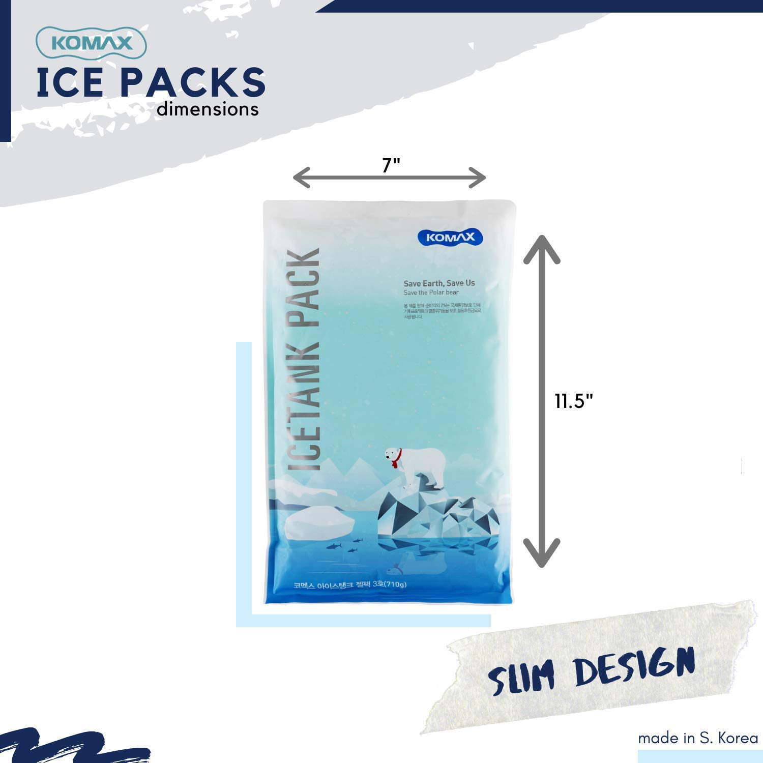 Komax Ice Pack for Lunch Box, 3 Reusable Ice Packs for Kids & Adults, 8-Hours Long Lasting Freezer Packs